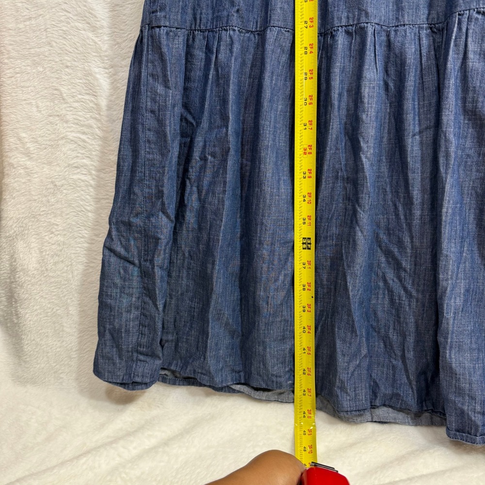 Wayward Fancies eShakti L-12 Chambray Dress Smocked Tiered Cottagecore Bohemian‎ - Picture 8 of 12
